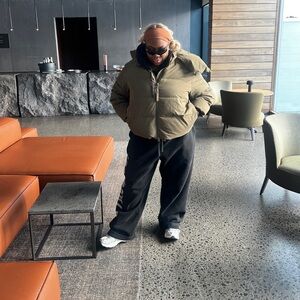 Women's Olive Puffer Jacket